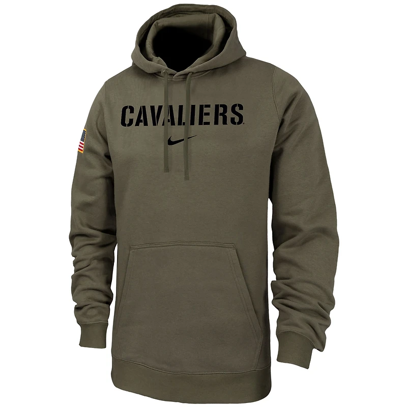 Men's Nike  Olive Virginia Cavaliers Military Pack Club Fleece Pullover Hoodie