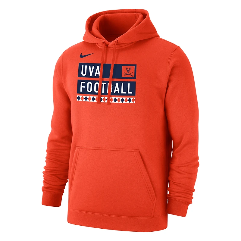Men's Nike  Orange Virginia Cavaliers Football Fan Pullover Hoodie