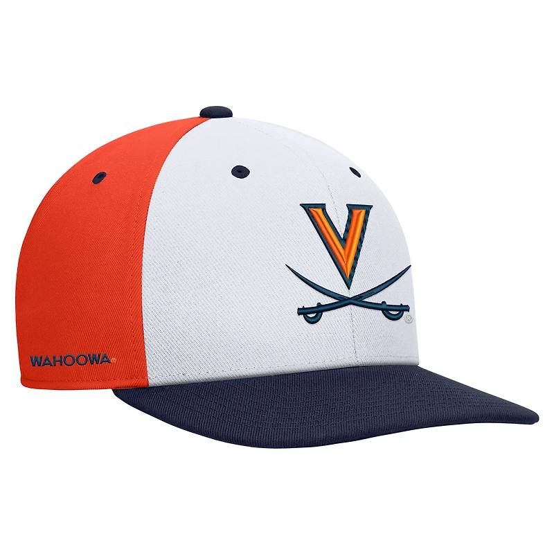 Casquette Nike Pro Performance Snapback pour homme blanche/orange Virginia Cavaliers