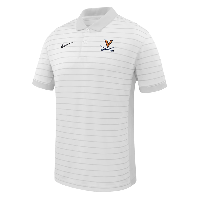 Men's Nike White Virginia Cavaliers 2025 Early Season Coaches Sideline Victory Stripe Performance Polo