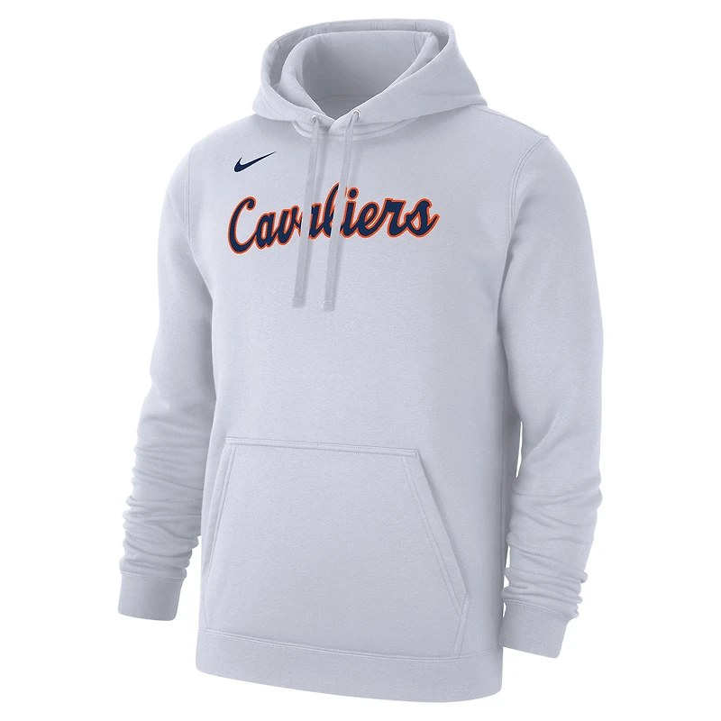 Men's Nike  White Virginia Cavaliers Logo Club Fleece Pullover Hoodie