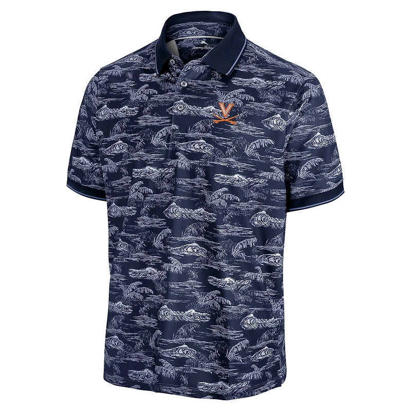 Polo Tommy Bahama bleu marine Virginia Cavaliers Sport Bay View IslandZone pour homme