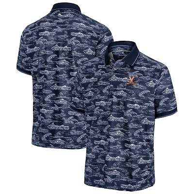 Men's Tommy Bahama Navy Virginia Cavaliers Sport Bay View IslandZone Polo