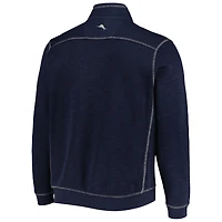 Veste Tommy Bahama pour homme, bleu marine, Virginia Cavaliers Sport Tobago Bay, en mélange de trois matières, col montant et demi-zip