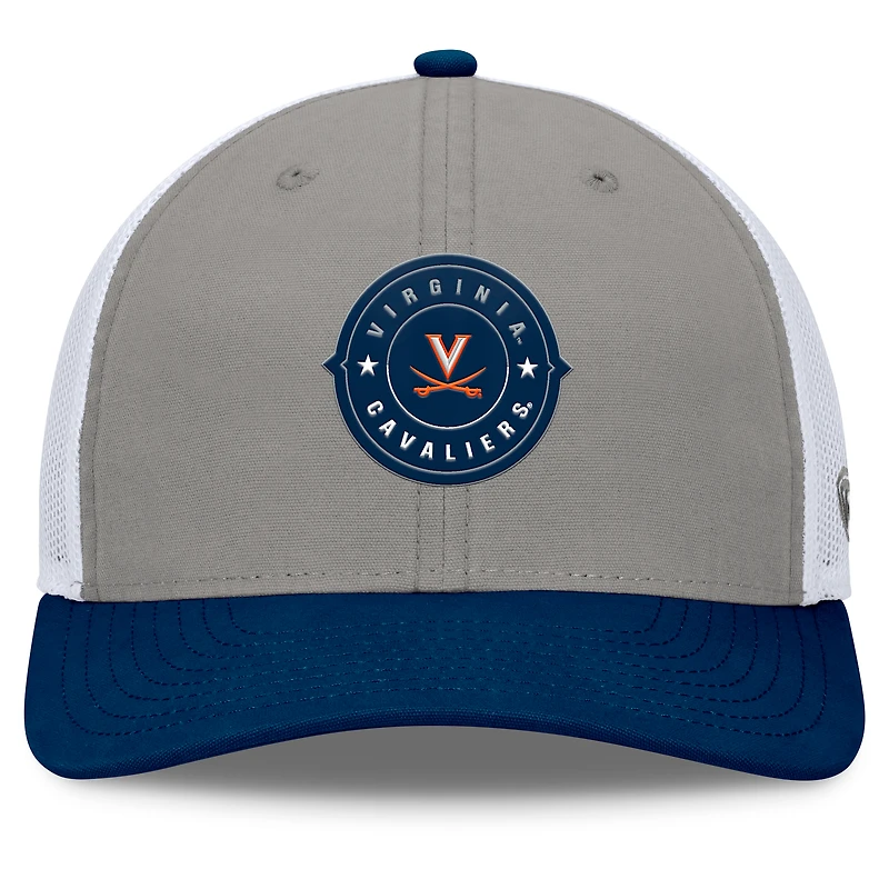 Casquette réglable Top of the World pour hommes, gris/bleu marine, Virginia Cavaliers Rob Trucker