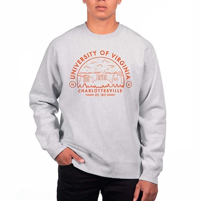Men's Uscape Apparel Gray Virginia Cavaliers Premium Heavyweight Crew Neck Sweatshirt
