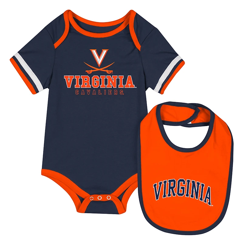 Newborn & Infant Colosseum  Navy Virginia Cavaliers Bodysuit Bib Set