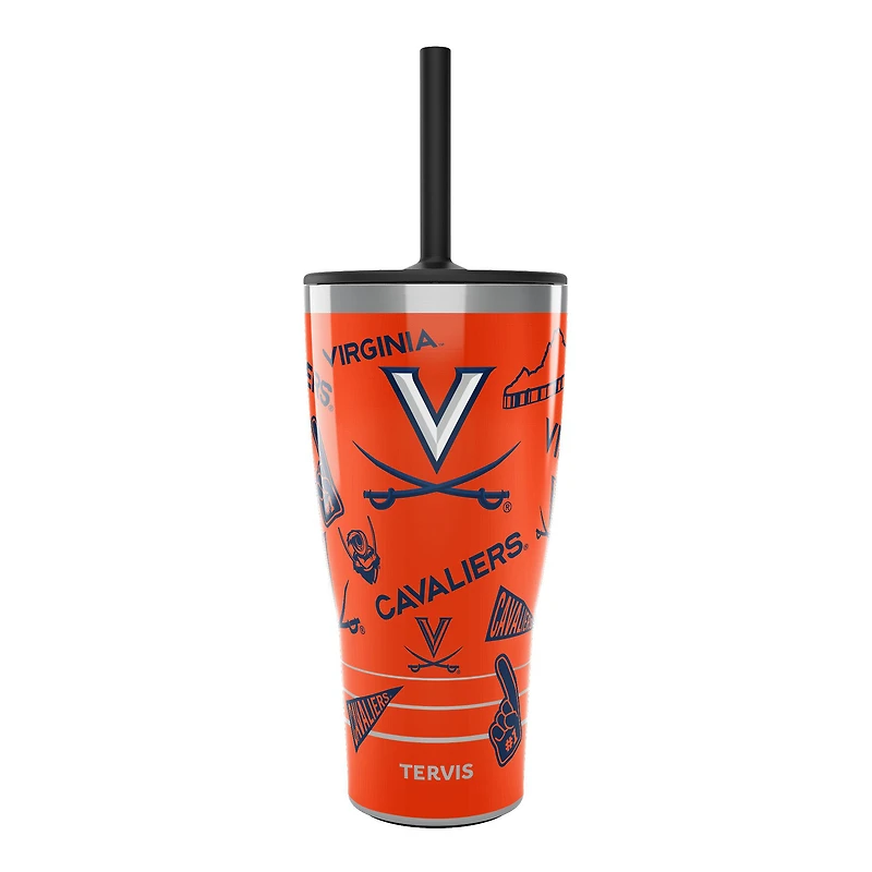 Gobelet Tervis Virginia Cavaliers de 30 oz avec couvercle à paille