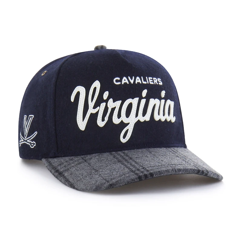 Unisex '47 Navy Virginia Cavaliers Windowpane Plaid Collection Hitch Adjustable Hat