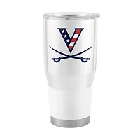 Cavaliers de Virginie 30oz. Gobelet en acier inoxydable rouge, blanc et Hoo