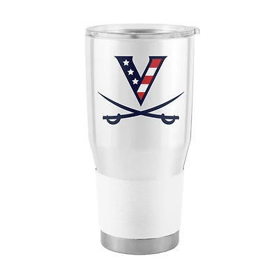 Cavaliers de Virginie 30oz. Gobelet en acier inoxydable rouge, blanc et Hoo