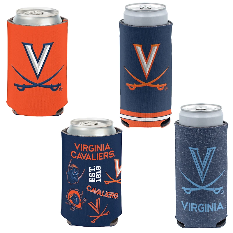 Ensemble de 4 canettes de 355 ml (12 oz) WinCraft Virginia Cavaliers et refroidisseur de canette mince