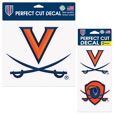 Lot de trois autocollants WinCraft Virginia Cavaliers à découpe parfaite