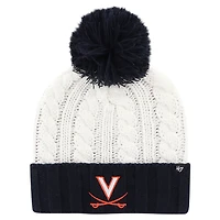 Women's '47 White Virginia Cavaliers Fireside Cuffed Knit Hat with Pom