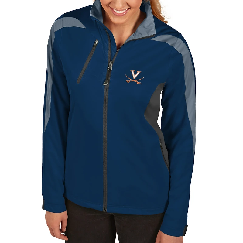 Veste zippée intégrale Discover pour femme, bleu marine, des Virginia Cavaliers d'Antigua