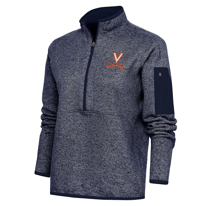 Pull demi-zippé Fortune pour femme, bleu marine, des Virginia Cavaliers, Antigua