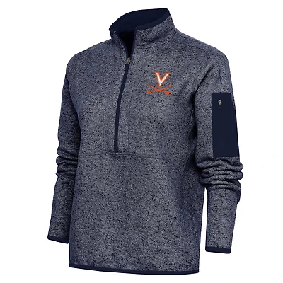 Pull demi-zippé Fortune pour femme, bleu marine, des Virginia Cavaliers, Antigua