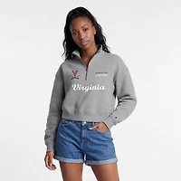 Pull à col zippé Champion Gray Virginia Cavaliers Academic Triumph pour femme
