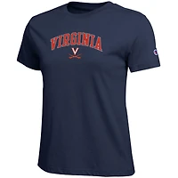 T-shirt femme Champion Navy Virginia Cavaliers avec logo arqué