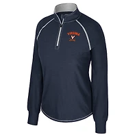 Women's Colosseum Navy Virginia Cavaliers Bikram Raglan Quarter-Zip Top