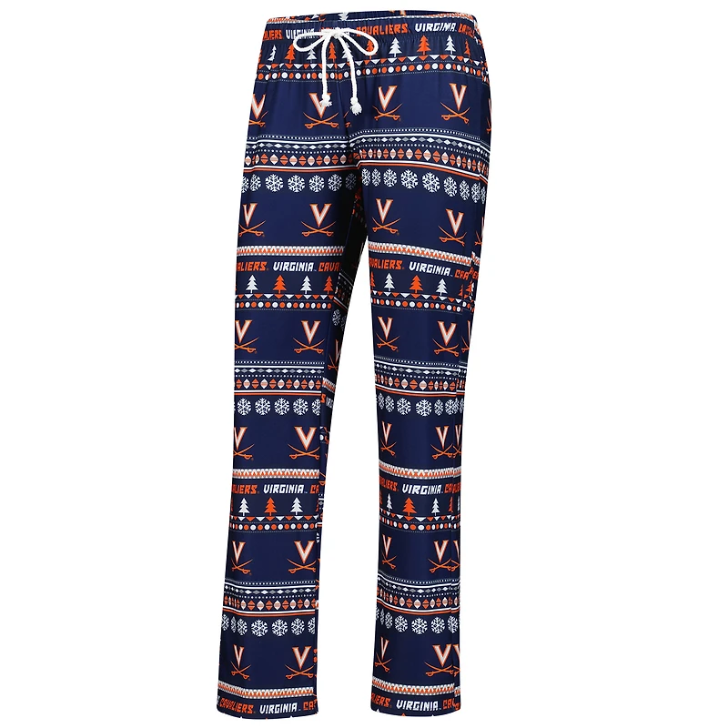 Ensemble de nuit pour femme Concepts Sport Navy Virginia Cavaliers, pull moche, haut à manches longues et pantalon vacances