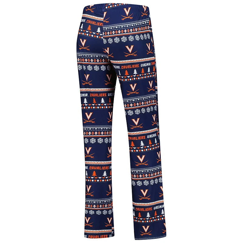 Ensemble de nuit pour femme Concepts Sport Navy Virginia Cavaliers, pull moche, haut à manches longues et pantalon vacances