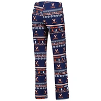 Ensemble de nuit pour femme Concepts Sport Navy Virginia Cavaliers, pull moche, haut à manches longues et pantalon vacances