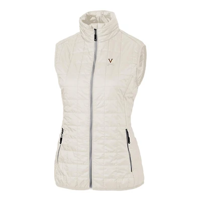 Gilet Rainer entièrement zippé pour femme, couleur crème, des Virginia Cavaliers, Cutter & Buck