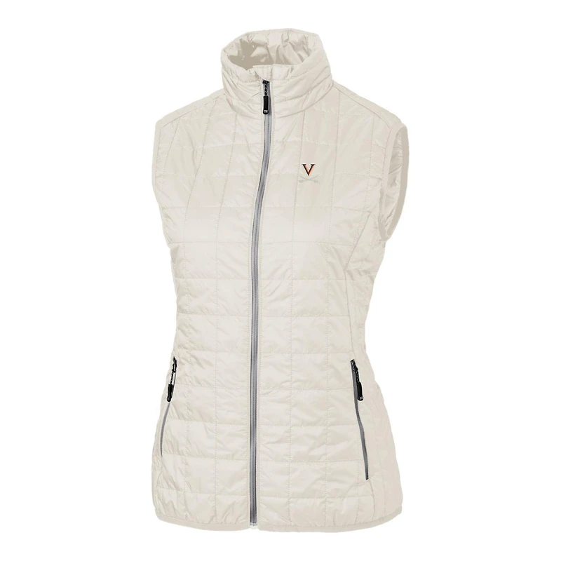 Women's Cutter & Buck Cream Virginia Cavaliers Rainer Full-Zip Vest