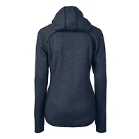 Women's Cutter & Buck Heather Navy Virginia Cavaliers Vintage Mainsail Sweater-Knit Full-Zip Hoodie