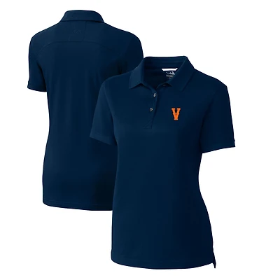 Polo Cutter & Buck Navy Virginia Cavaliers Vintage Advantage Tri-Blend Piqué pour femme