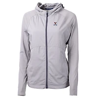 Women's Cutter & Buck Silver Virginia Cavaliers Adapt Eco Knit Full-Zip Jacket