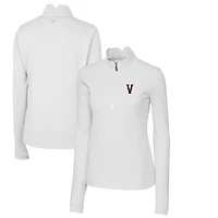 Women's Cutter & Buck White Virginia Cavaliers Vintage Traverse Stretch Quarter-Zip Pullover Top