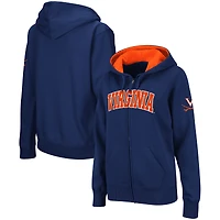 Sweat à Capuche Femme Navy Virginia Cavaliers Arched Name Full-Zip