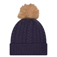 Women's New Era  Navy Virginia Cavaliers Luxury Cuffed Knit Hat with Pom