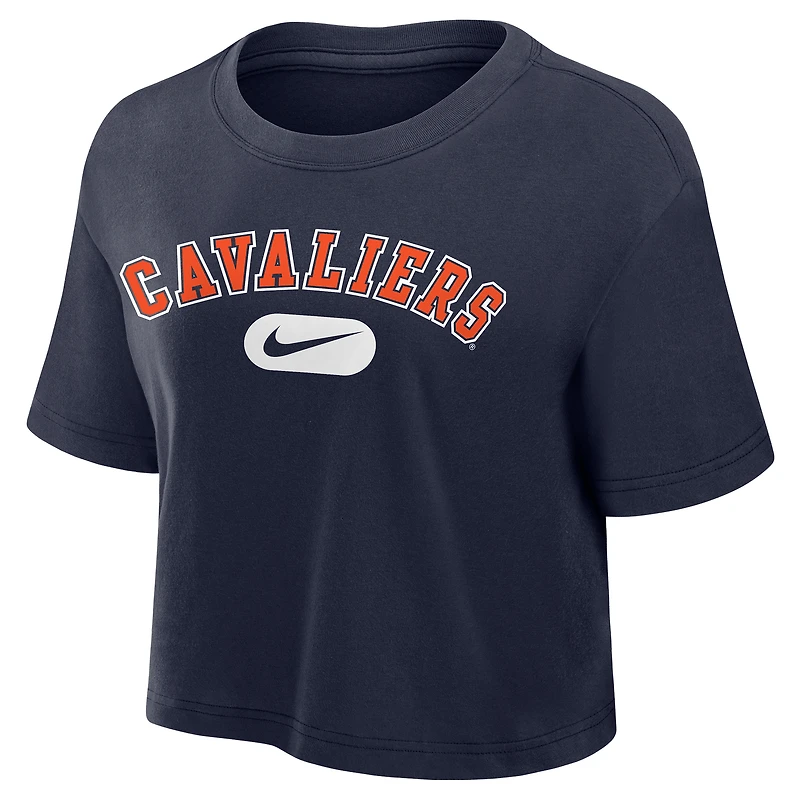 T-shirt court Nike Dri-FIT bleu marine pour femme, Virginia Cavaliers