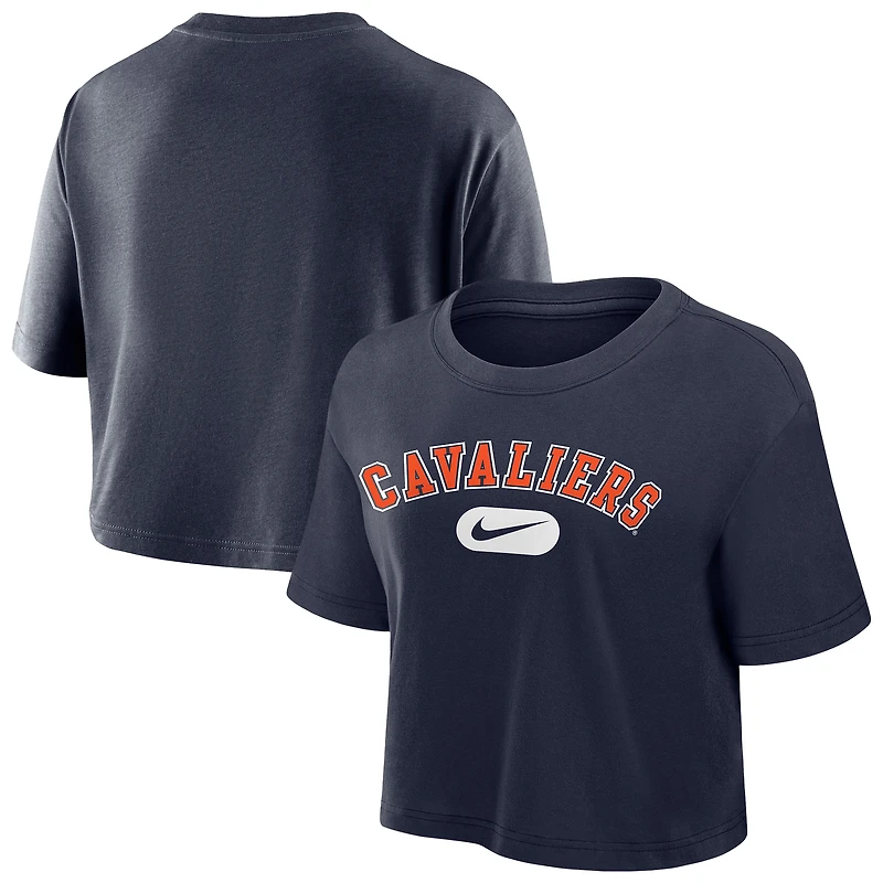 T-shirt court Nike Dri-FIT bleu marine pour femme, Virginia Cavaliers