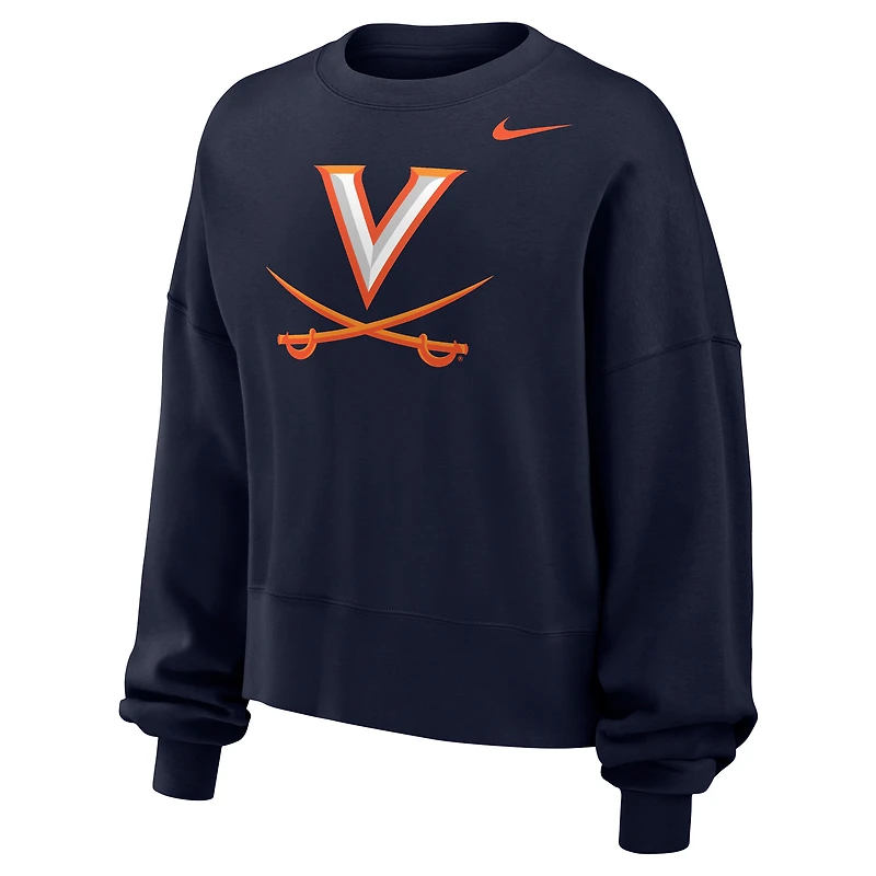 Sweat-shirt polaire Nike pour femme, bleu marine, Virginia Cavaliers Phoenix
