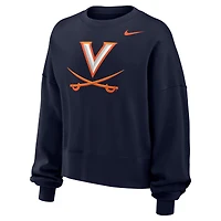 Sweat-shirt polaire Nike pour femme, bleu marine, Virginia Cavaliers Phoenix