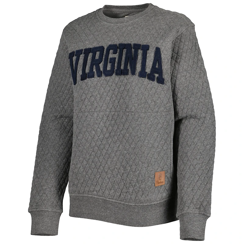 Sweat-shirt matelassé pour femme Pressbox Heather Charcoal Virginia Cavaliers Moose