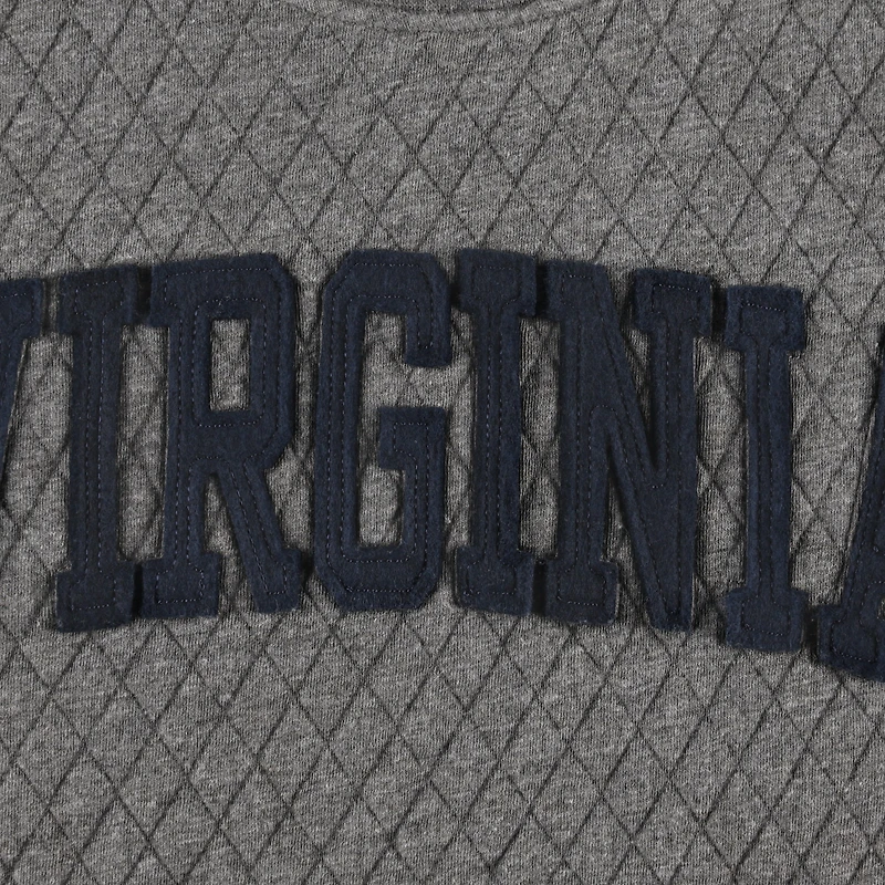 Sweat-shirt matelassé pour femme Pressbox Heather Charcoal Virginia Cavaliers Moose