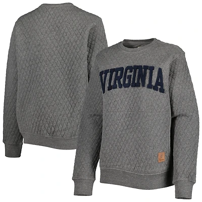 Sweat-shirt matelassé pour femme Pressbox Heather Charcoal Virginia Cavaliers Moose