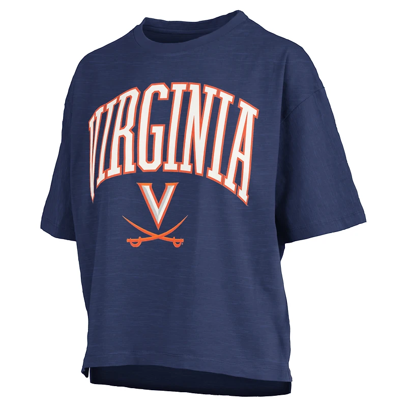 T-shirt Nelson bleu marine des Virginia Cavaliers pour femmes, Pressbox