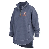 Sweat-shirt à capuche zippé quart de tour pour femme, bleu marine, Virginia Cavaliers, Northfork Sojourn Poncho
