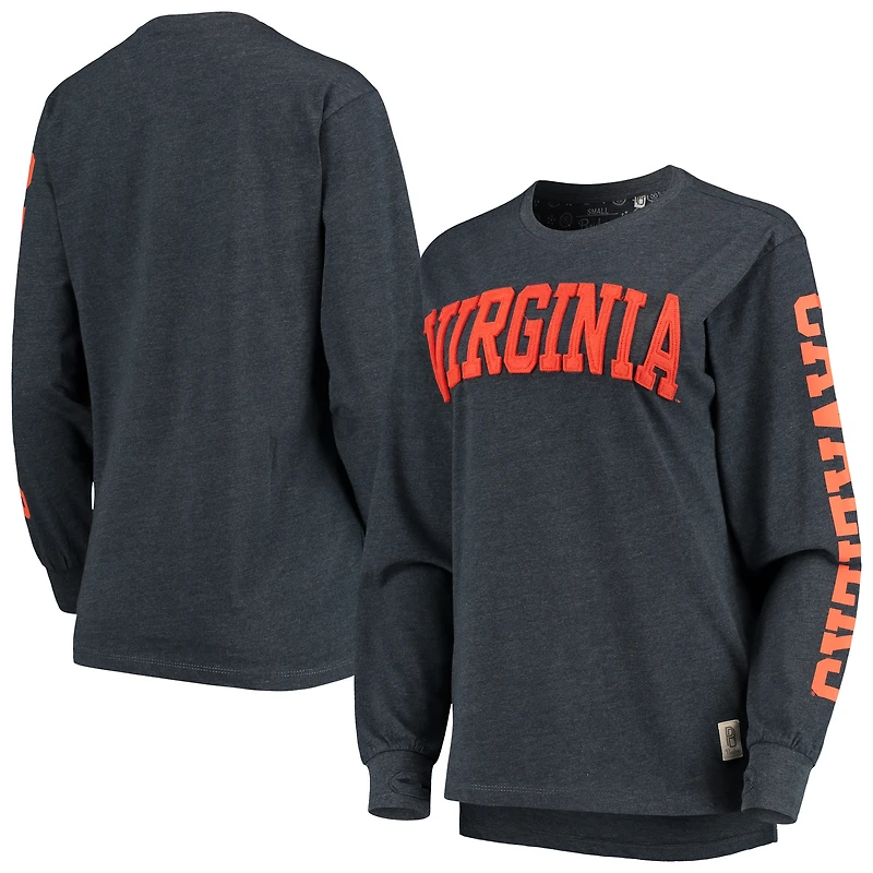 Women's Pressbox Navy Virginia Cavaliers Two-Hit Canyon Long Sleeve T-Shirt