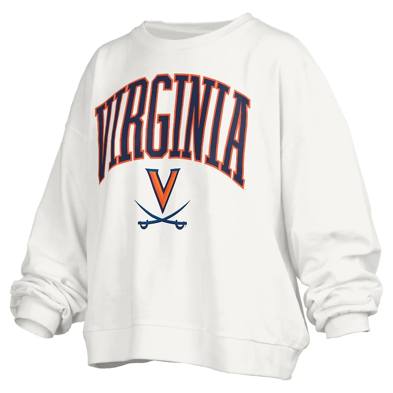 Sweat-shirt Pressbox blanc pour femmes, Virginia Cavaliers, grande taille, Nelson Janise