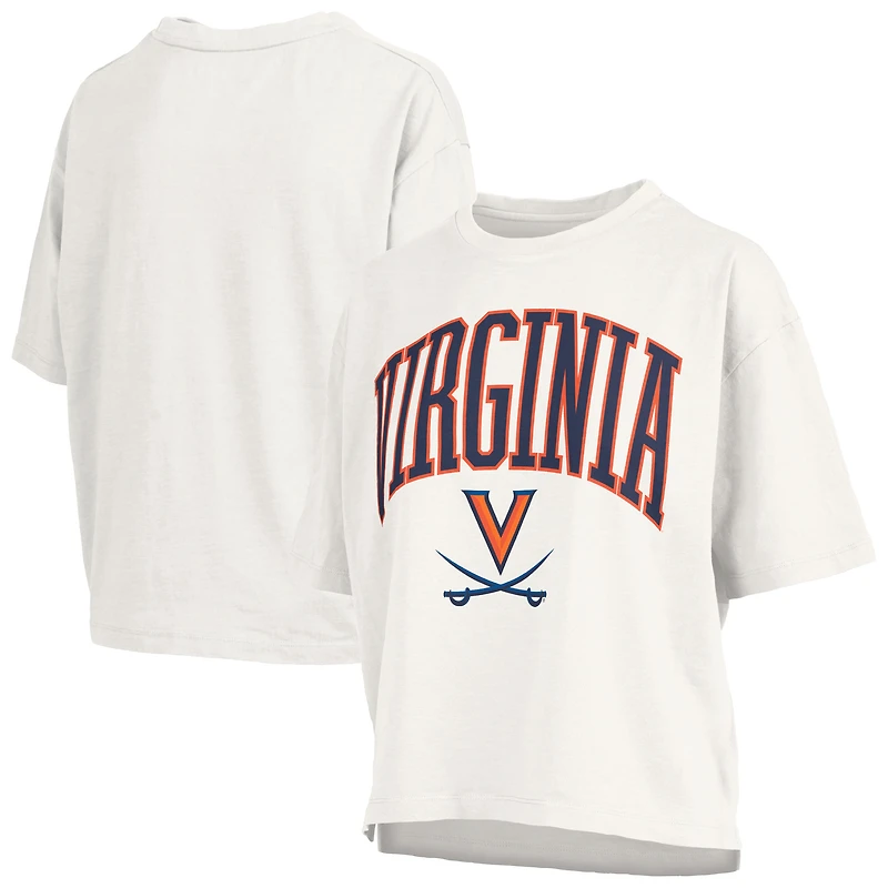 Women's Pressbox White Virginia Cavaliers Plus Nelson Motley Crew Oversized Slub T-Shirt