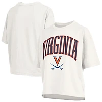 Women's Pressbox White Virginia Cavaliers Plus Nelson Motley Crew Oversized Slub T-Shirt
