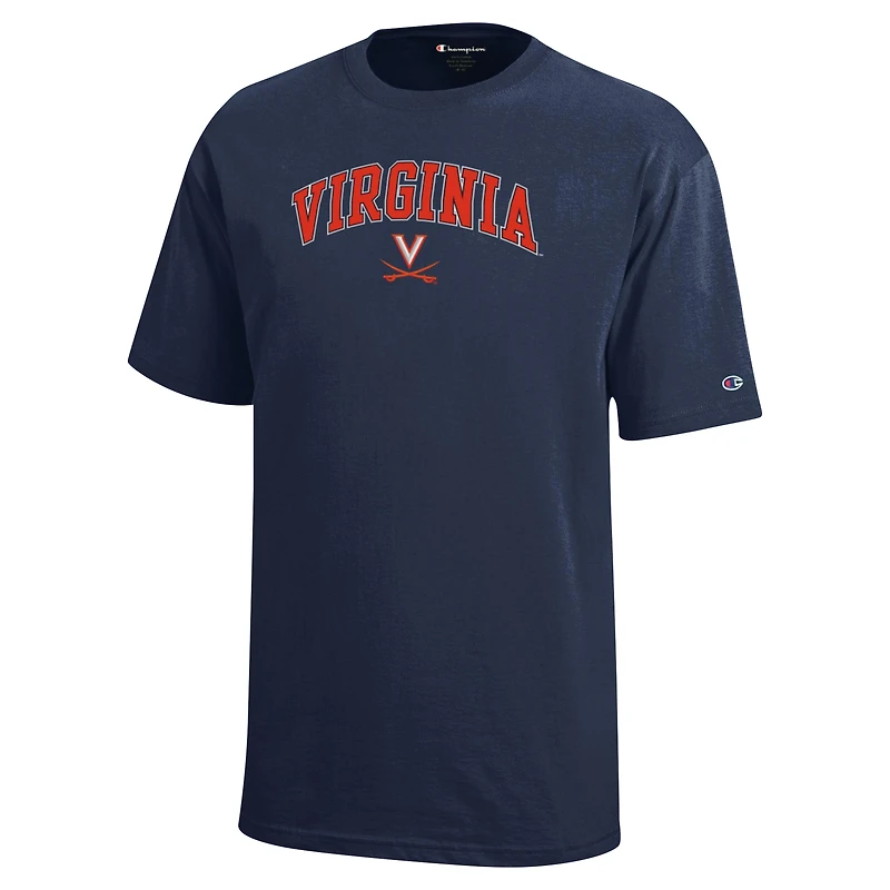 Youth Champion Navy Virginia Cavaliers Arch Over Logo T-Shirt