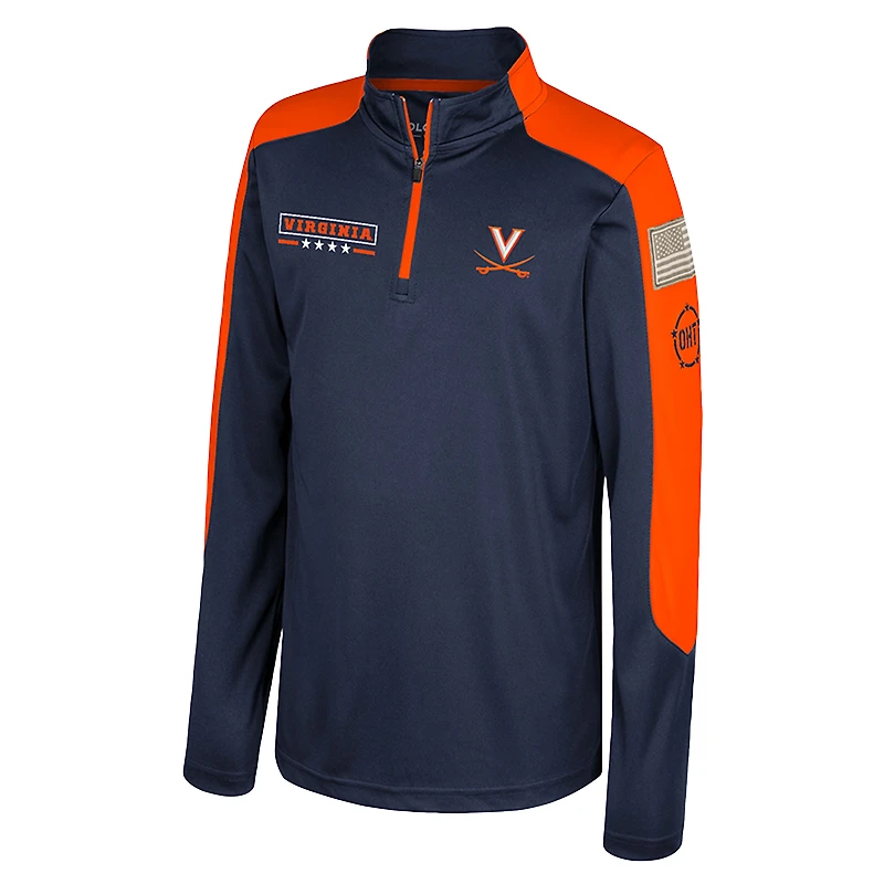 Youth Colosseum  Navy Virginia Cavaliers OHT Military Appreciation Cyclone Quarter-Zip Windshirt
